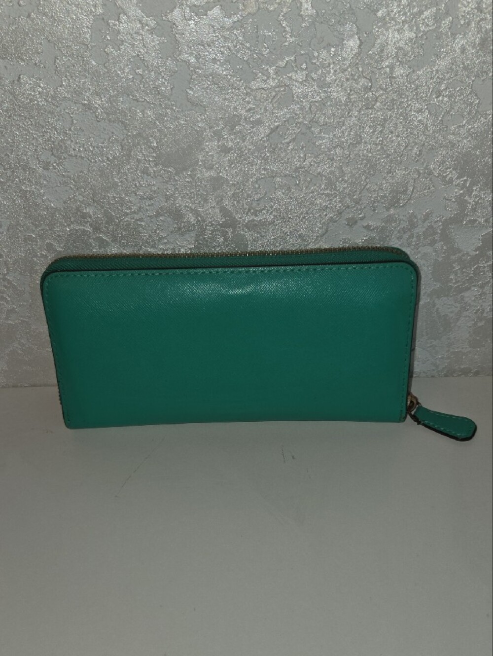 Coach Teal Green Zip-Around Leather Wallet - Picture 2 of 13